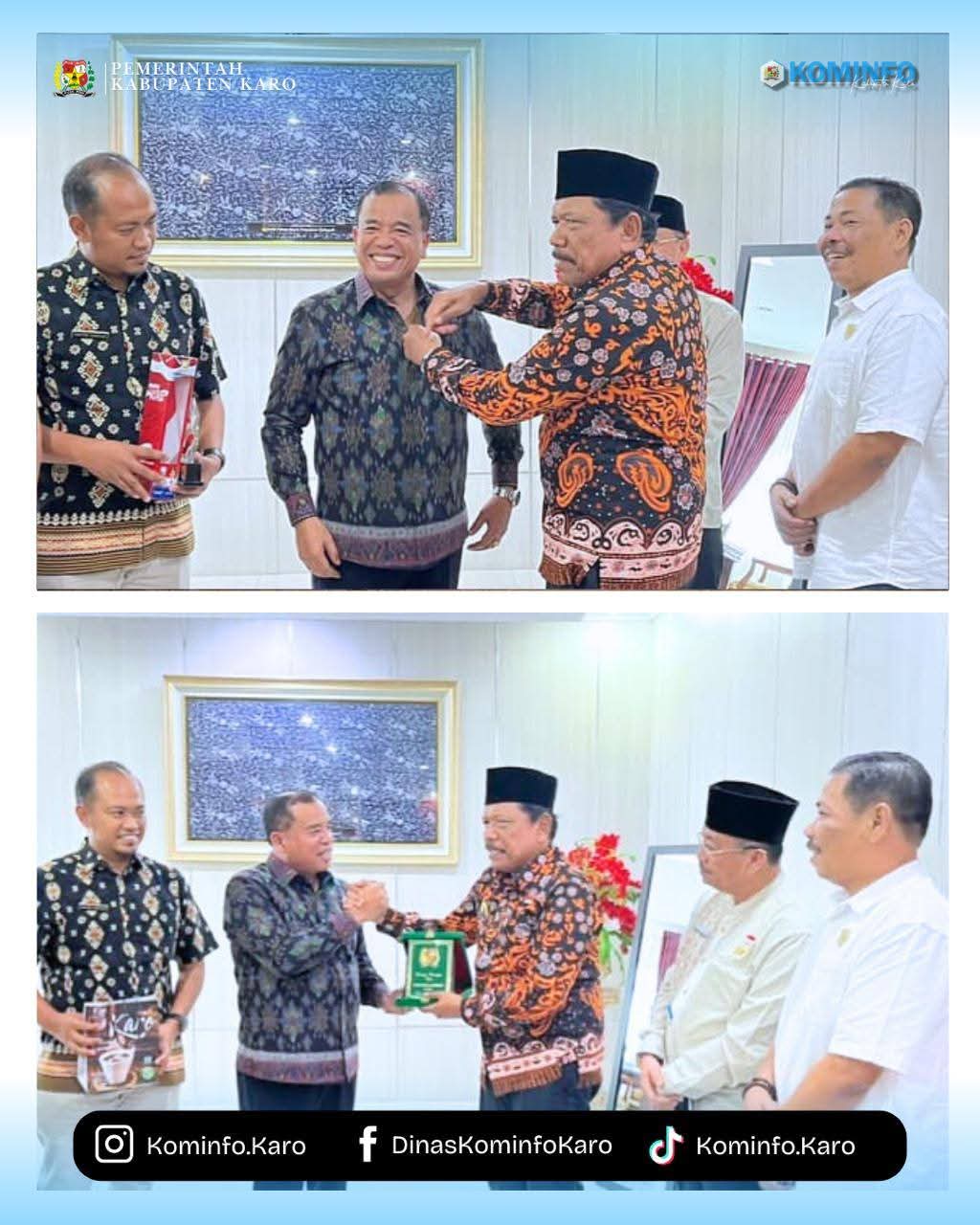 Bupati Karo Terima Pin Merah Putih dari Wagub Bengkulu
