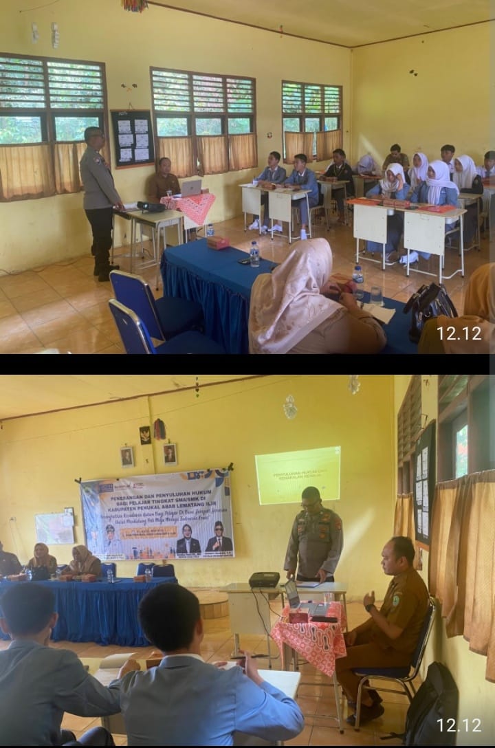 Polres PALI Berikan Penyuluhan Hukum kepada Pelajar SMA/SMK/MA se-Kecamatan Penukal