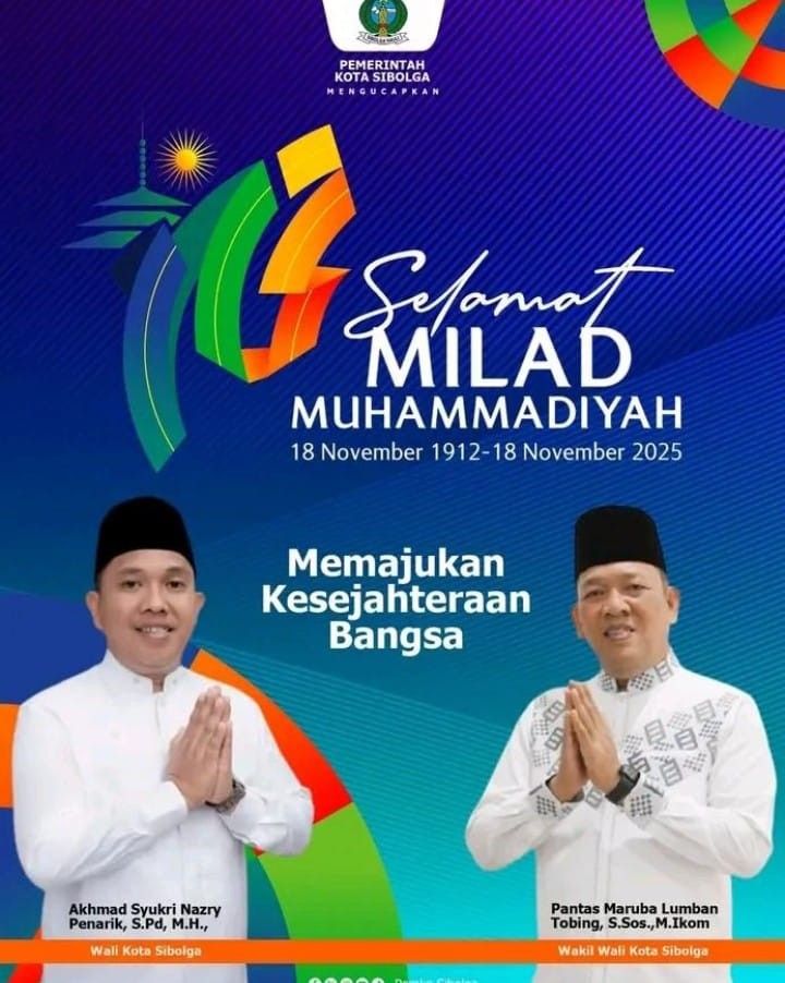 Pemko Sibolga Sampaikan Ucapan Selamat Milad ke-113 Muhammadiyah Momentum Memperkuat Gerakan “Memajukan Kesejahteraan Bangsa”
