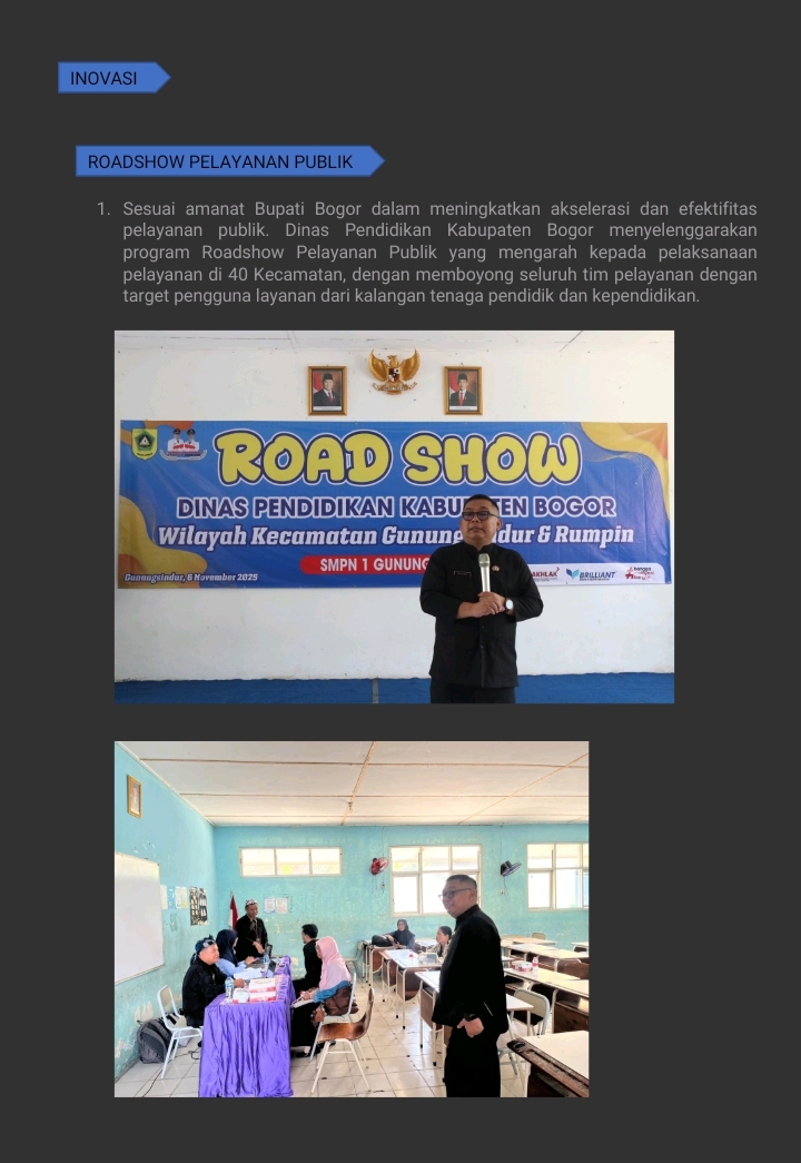 Pelayanan Publik Gemilang dan Istimewa Dinas Pendidikan Kabupaten Bogor Tahun 2025