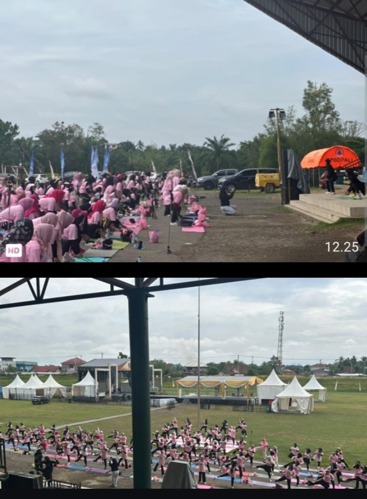 Polres PALI Kawal Ketat Senam Pound Fit Festival Candi Bumi Ayu