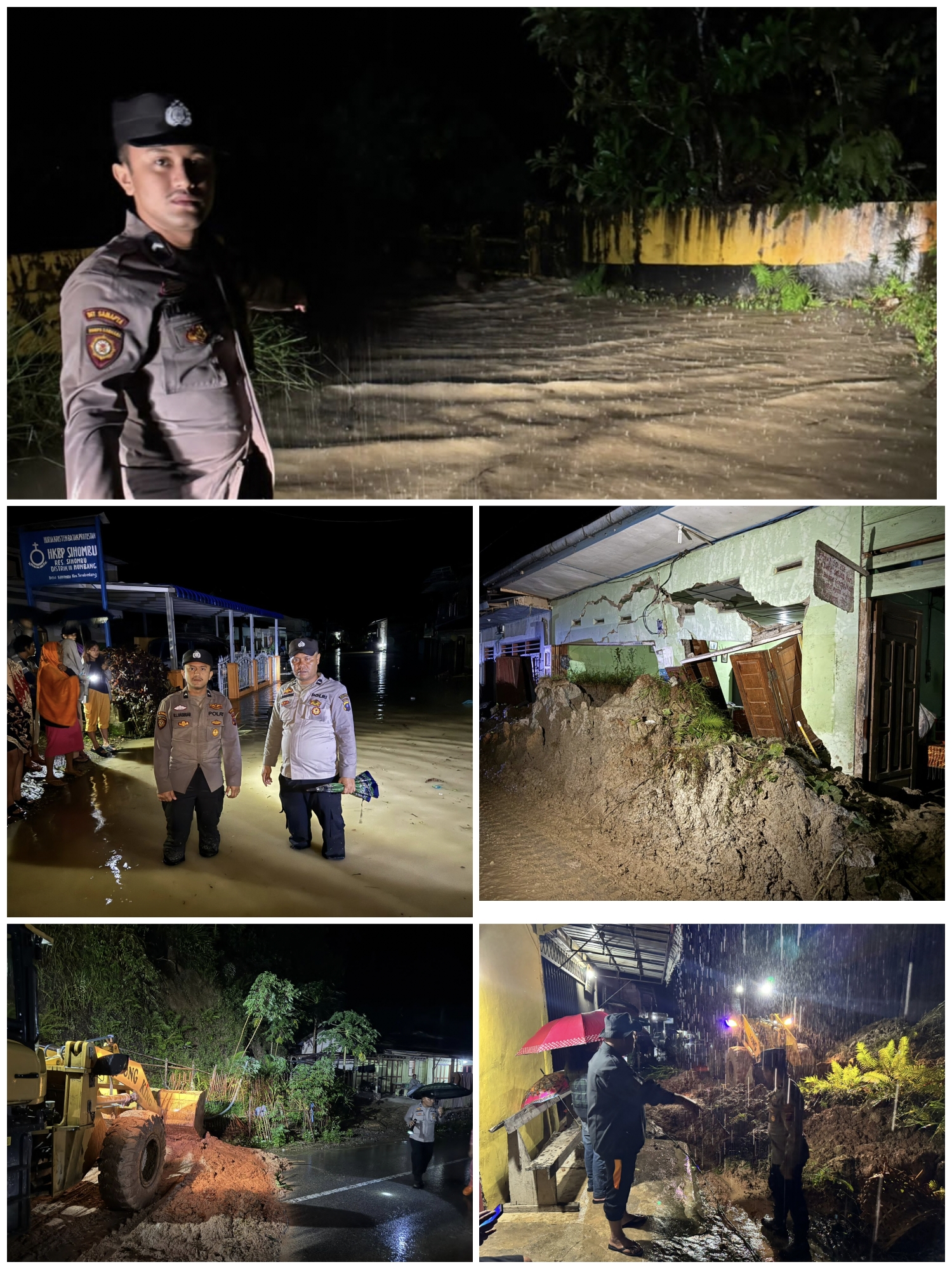 Derasnya Hujan Sebabkan Bencana di Humbahas, Polsek Parlilitan Polres Humbanhas Tetap Siaga