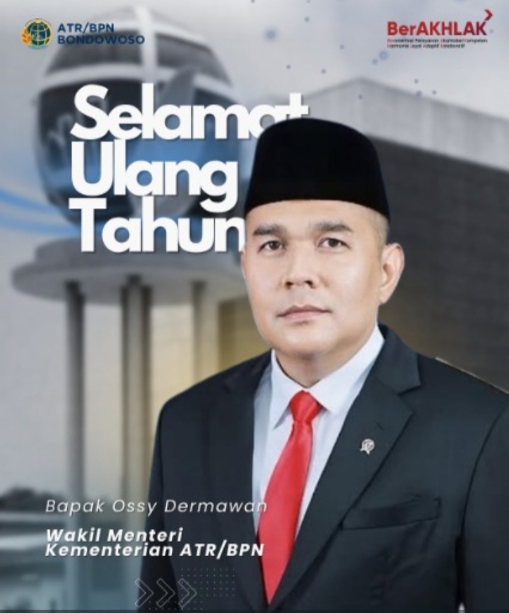 Keluarga Besar Kementerian ATR/BPN Sampaikan Ucapan Selamat Ulang Tahun kepada Wamen ATR/Waka BPN Ossy Dermawan