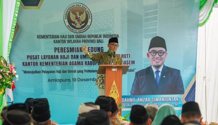 Resmikan Gedung PLHUT Karangasem, Wamenhaj Minta Bali Urus Haji dan Toleransi Dengan Baik