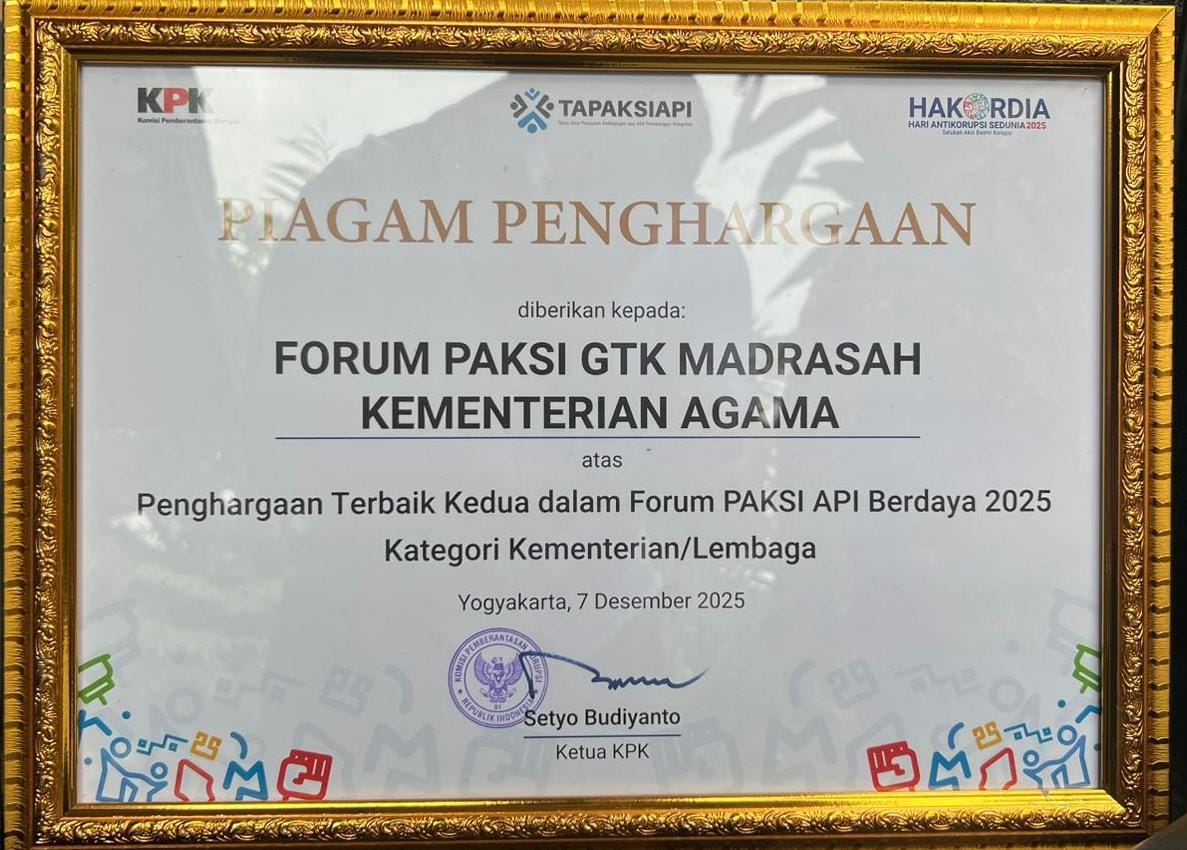 Hari Antikorupsi Sedunia 2025, Kemenag Raih Dua Penghargaan dari KPK 