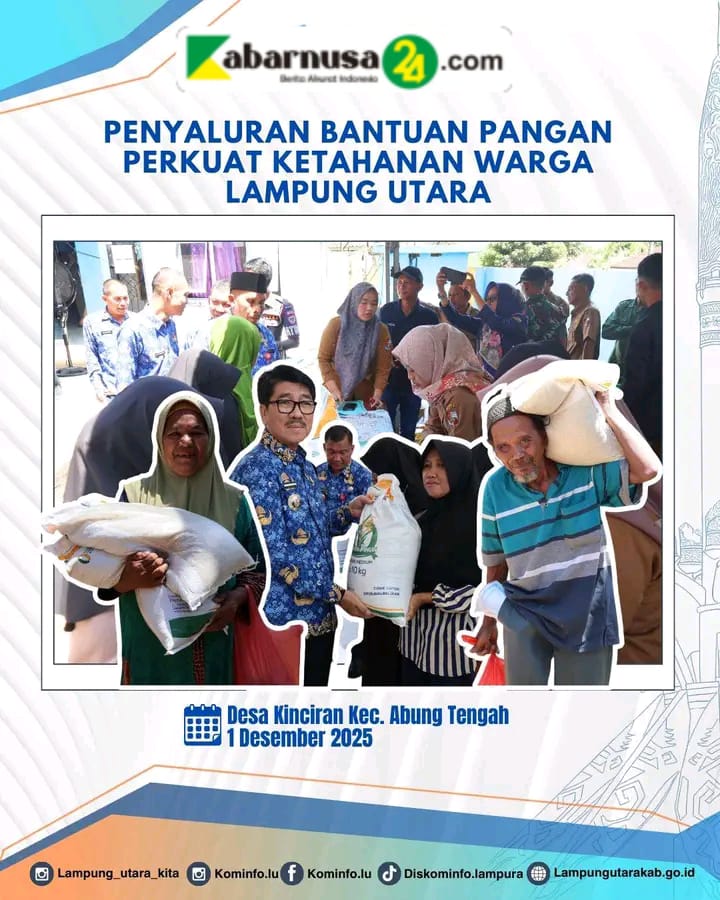 Penyaluran Bantuan Pangan Perkuat Ketahanan Warga Lampung Utara