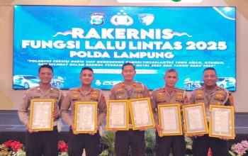 Satlantas  Polres Lampung Utara  Raih 7 Penghargaan Pada Rakernis Lalu-lintas  Polda Lampung  Tahun 2025