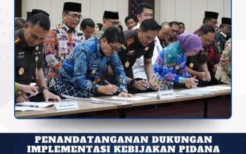 Penandatanganan  Dukungan  Implementasi kebijakan  Pidana kerja sosial  Dan Keadilan Restoratif