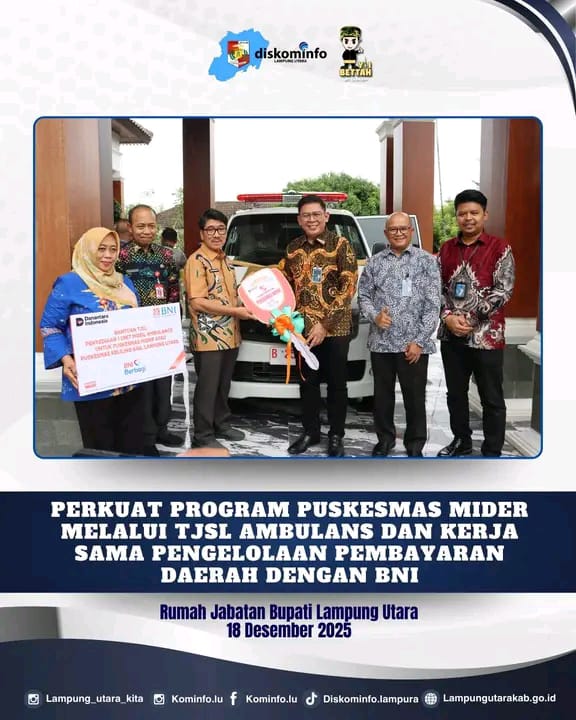Perkuat Program Puskesmas Mider Melalui TJSL Ambulans Dan Kerja sama Pengelolaan Pembayaran Daerah Melalui BNI