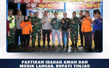 Pastikan Ibadah Aman Dan  Mudik Lancar, Bupati  Tinjau Pengamanan Nataru  Di Tiga Titik Strategis