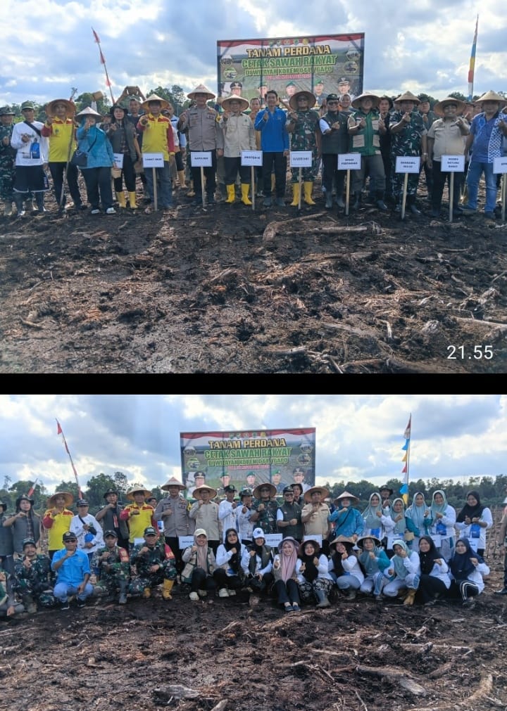 Sinergi TNI–Polri dan Pemerintah Daerah, Tanam Padi Serentak di Betung Barat Dorong Ketahanan Pangan PALI