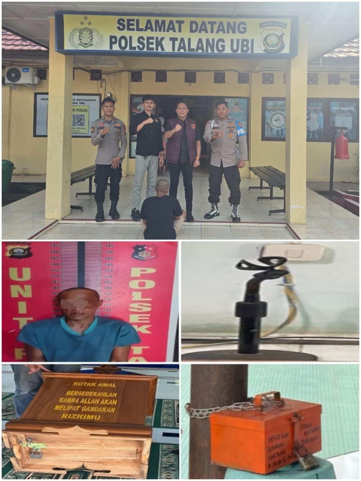 UNGKAP KASUS PENCURIAN KOTAK AMAL, UNIT RESKRIM POLSEK TALANG UBI AMANKAN SEORANG TERDUGA PELAKU