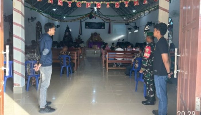 Pengamanan Natal Remaja Naposobulung di Gereja HKBP Pendopo Berjalan Khidmat dan Kondusif