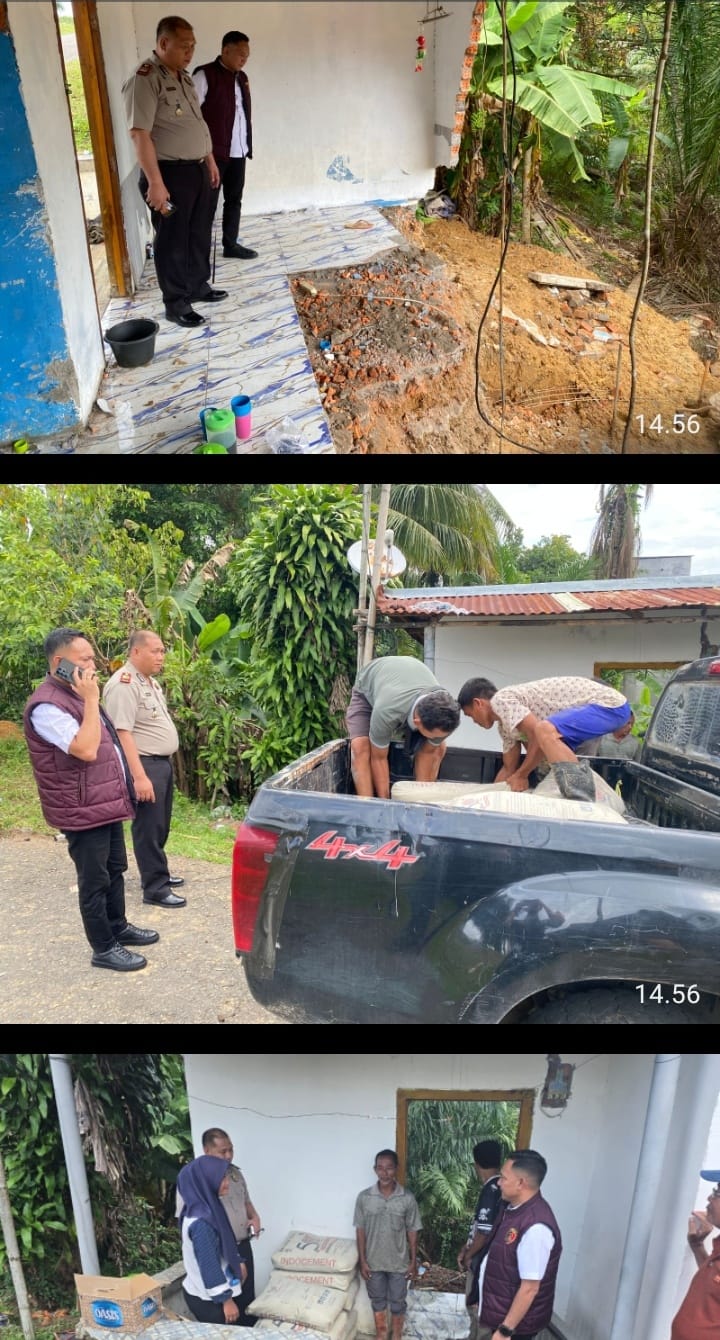 Polres PALI Salurkan Bantuan Material untuk Korban Longsor Bukit Tudung
