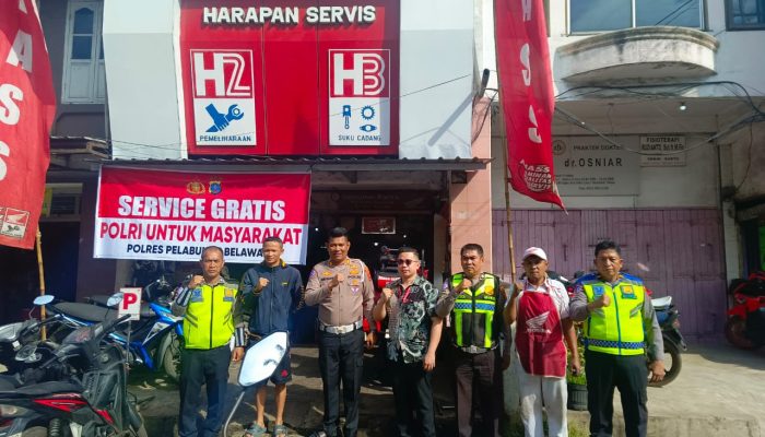 Polres Pelabuhan Belawan Berikan Servis Motor Gratis untuk Warga Terdampak Banjir