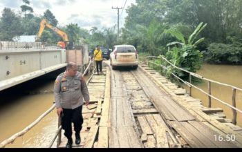 Polsek Talang Ubi Tinjau Progres Pembangunan Jembatan Sungai Baung, Kapolres PALI Tekankan Keselamatan dan Sinergi dengan Masyarakat