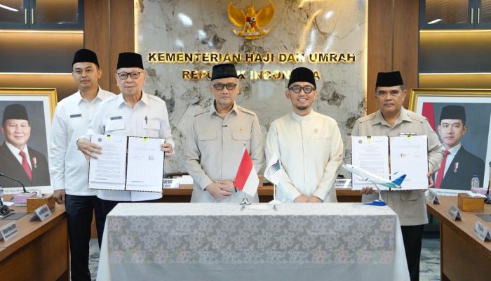 Teken Perjanjian Kerjasama Transportasi Udara, Menhaj Bersama PT Garuda Indonesia Jamin Kepastian Armada dan Jadwal Penerbangan Haji 1447-1449 H