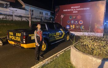 Samapta Polres PALI Siaga Nataru, Antisipasi Kepadatan Lalin dan 3C di Simpang Lima Pendopo