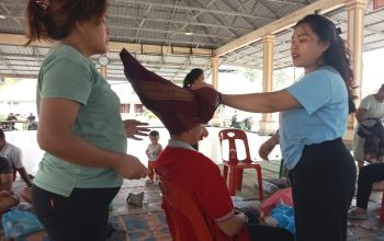 Pelatihan pembuatan Tudung desa Kuta galoh kecamatan Tiga Binanga