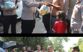 Kapolres PALI Tinjau Lokasi Banjir di Sungai Ibul, Salurkan Bantuan Sosial untuk Warga Terdampak