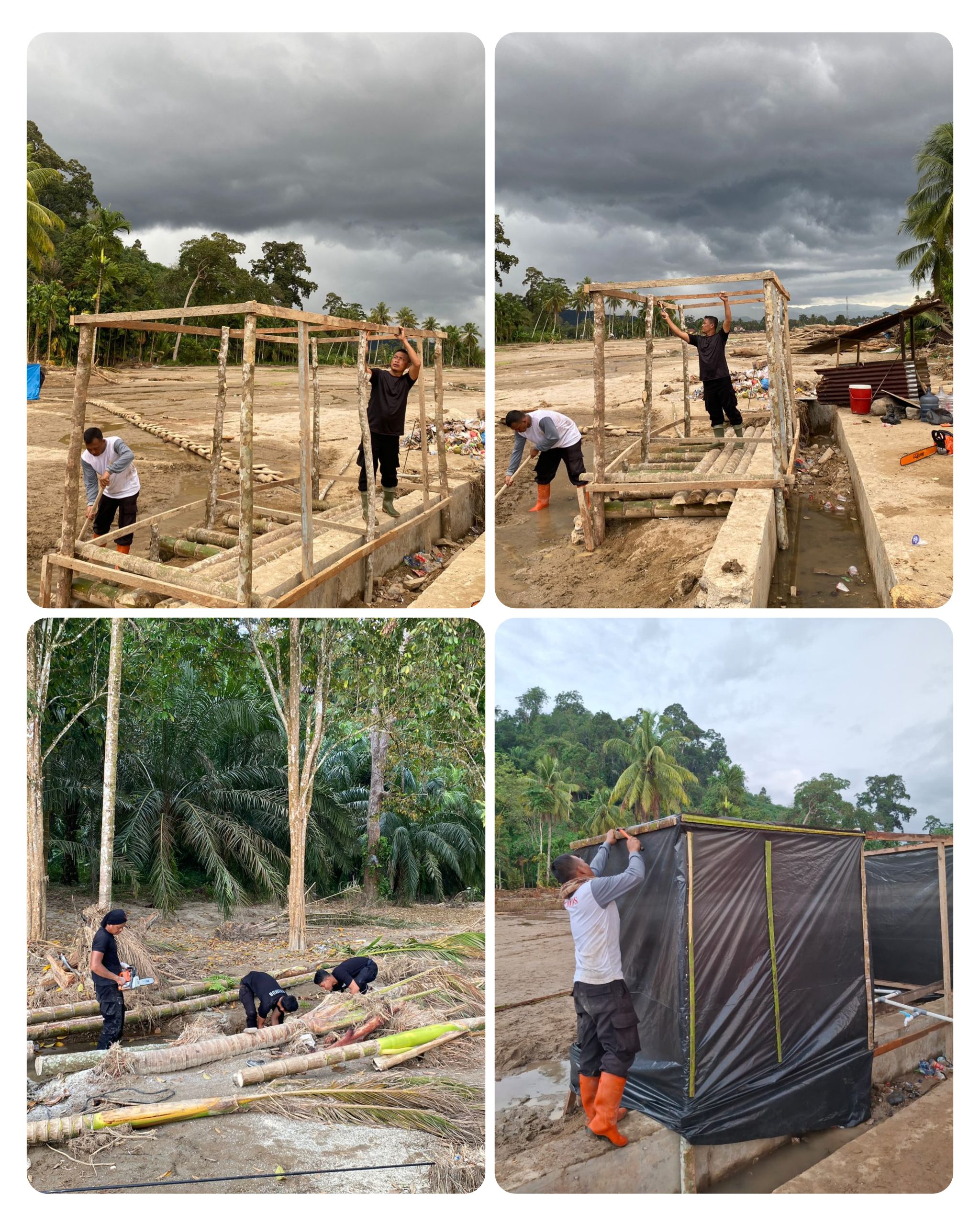 Brimob Polda Sumut Bangun MCK dan Tandon Air Bersih untuk Korban Banjir Bandang di Batang Toru