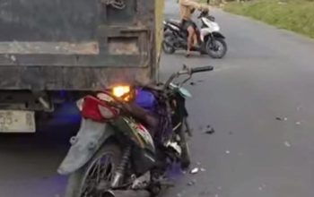 Telah Terjadi Lakalantas di Jalan Lintas Desa Air itam, Mobil Truck Vs Motor