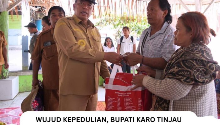 Wujud Kepedulian, Bupati Karo Tinjau Lokasi Kebakaran dan Salurkan Bantuan di Desa Lingga