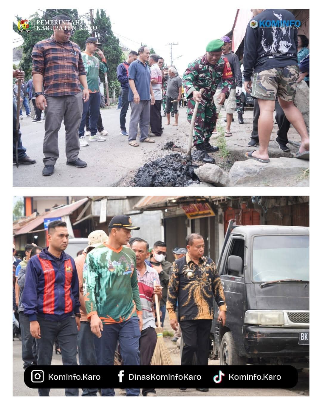 Bupati Karo Tinjau Gotong Royong Di Kecamatan Tigapanah