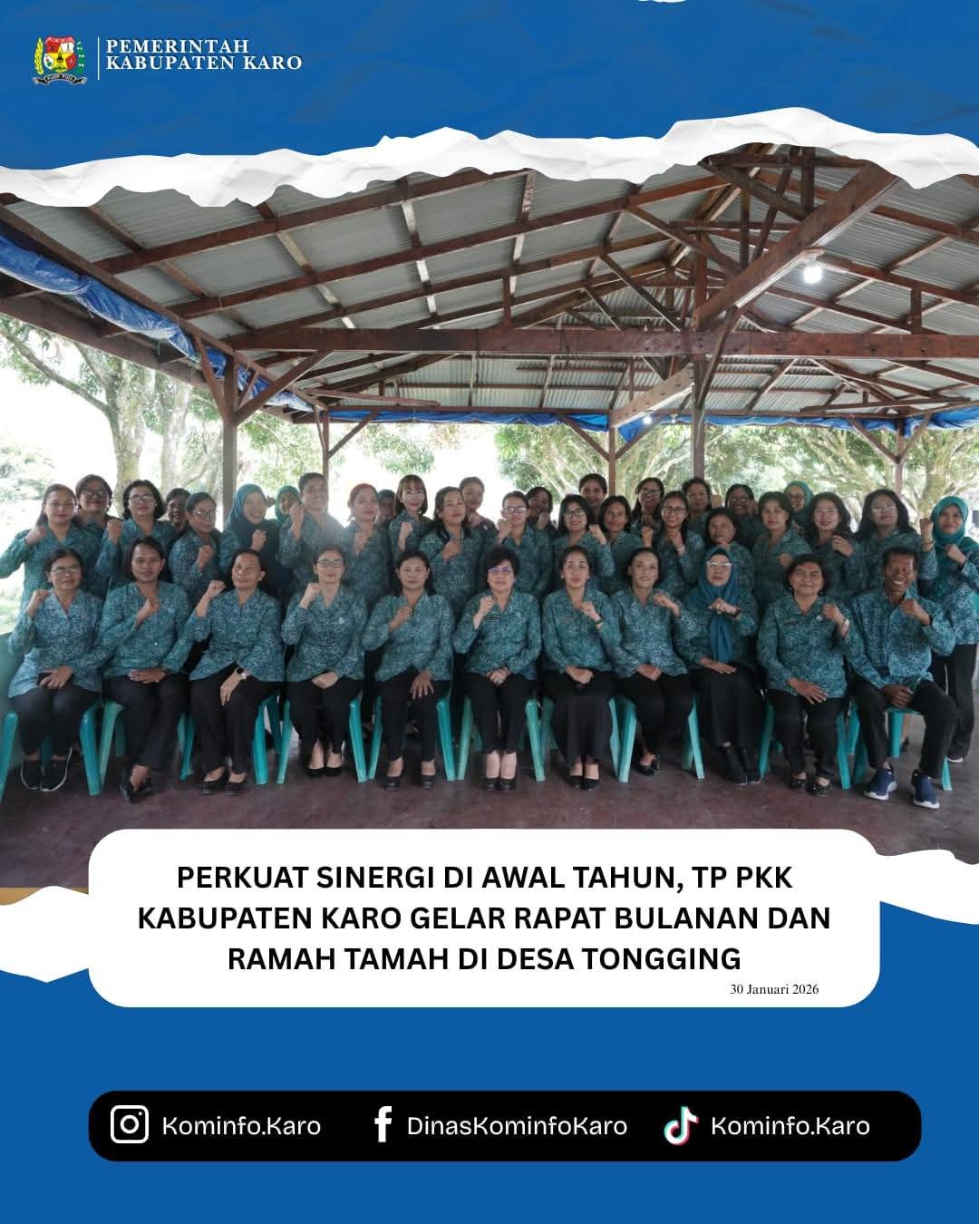 TP PKK Kabupaten Karo Gelar Rapat Bulanan dan Ramah Tamah di Desa Tongging
