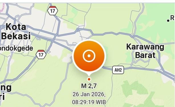 Bekasi Kembali Diguncang Gempa Tektonik Dirasakan hingga Karawang, BMKG Imbau Tetap Waspada