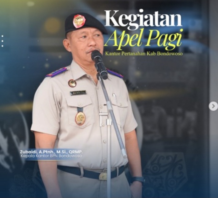 Kepala Kantor Pertanahan Bondowoso Pimpin Apel Pagi, Tekankan Peningkatan Kualitas Pelayanan