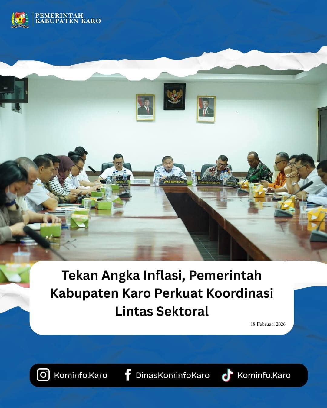 Tekan Angka Inflasi, Pemerintah Kabupaten Karo Perkuat Koordinasi Lintas Sektoral