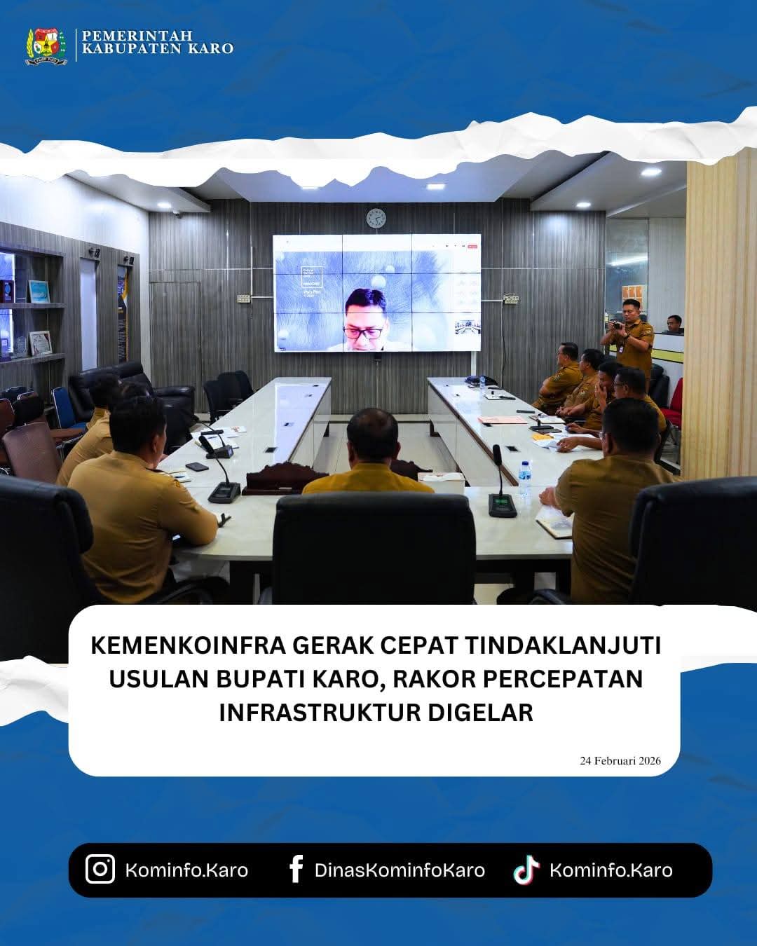 Kemenkoinfra Gerak Cepat Tindaklanjuti Usulan Bupati Karo, Rakor Percepatan Infrastruktur Digelar