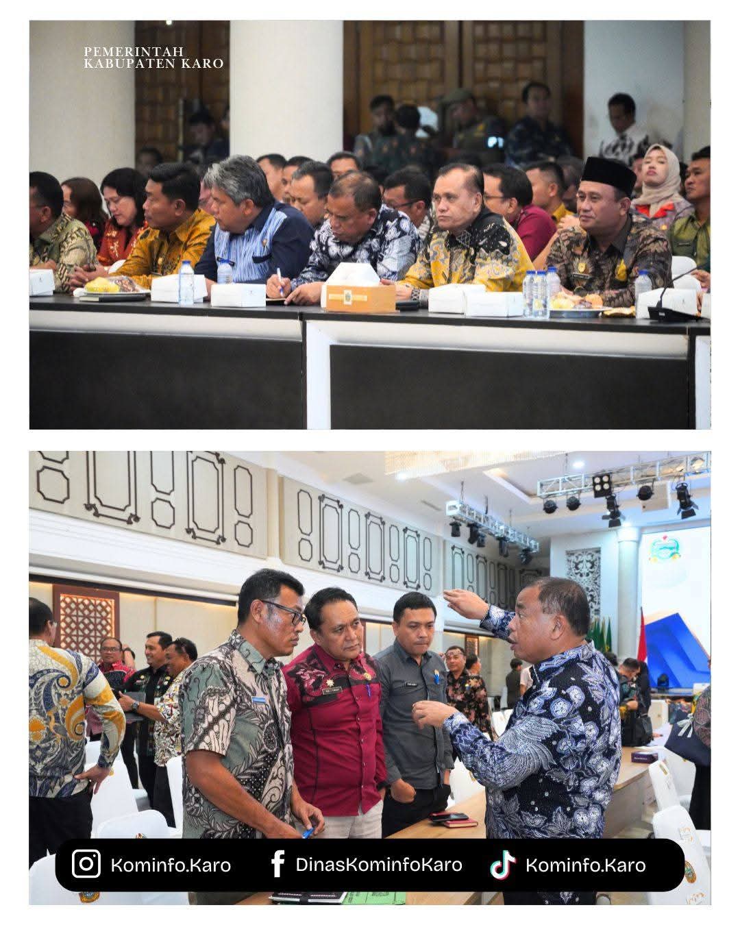 Bupati Karo Hadiri Rakor Penataan Kawasan Perkotaan dan Pariwisata Sumut