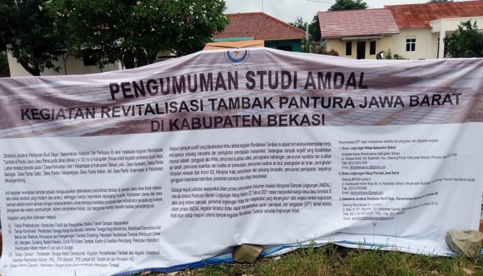 Wow! Beredar Spanduk Sosialisasi Pengumuman Studi AMDAL Revitalisasi Tambak Pantura Jawa Barat di Kabupaten Bekasi