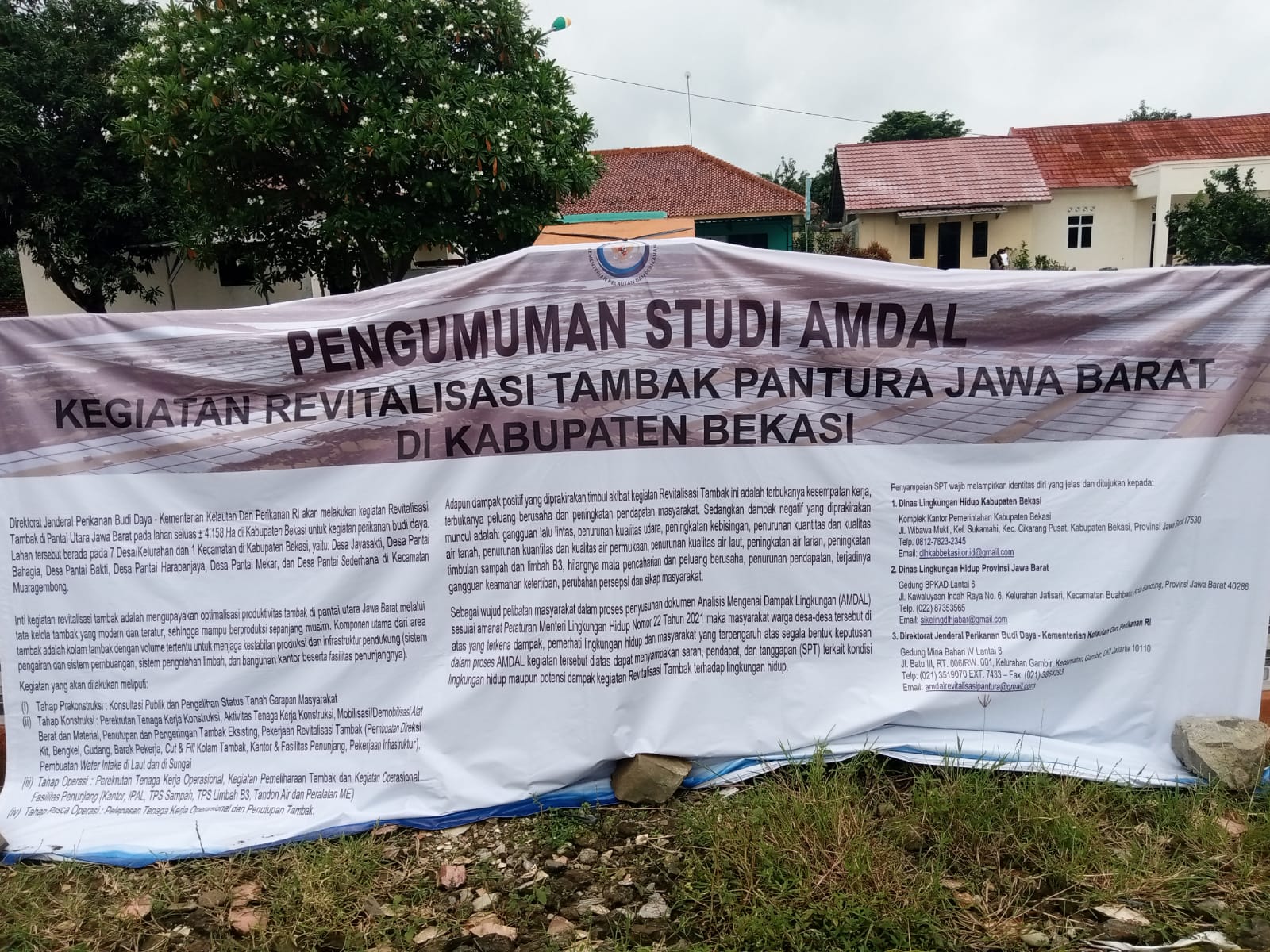 Wow! Beredar Spanduk Sosialisasi Pengumuman Studi AMDAL Revitalisasi Tambak Pantura Jawa Barat di Kabupaten Bekasi
