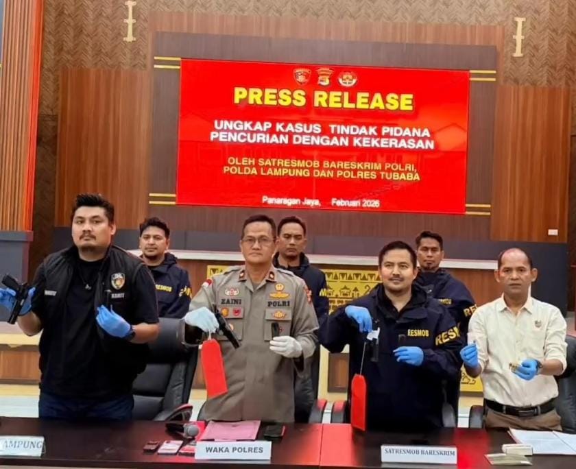 Respons Cepat Video Viral, Satresmob Bareskrim dan Polda Lampung Ringkus Komplotan Begal Bersenpi