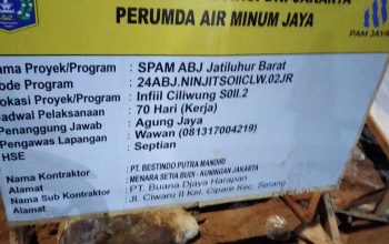 Proyek Galian PAM Jaya di Rawajati Barat Tanpa Cantumkan Nominal Anggaran
