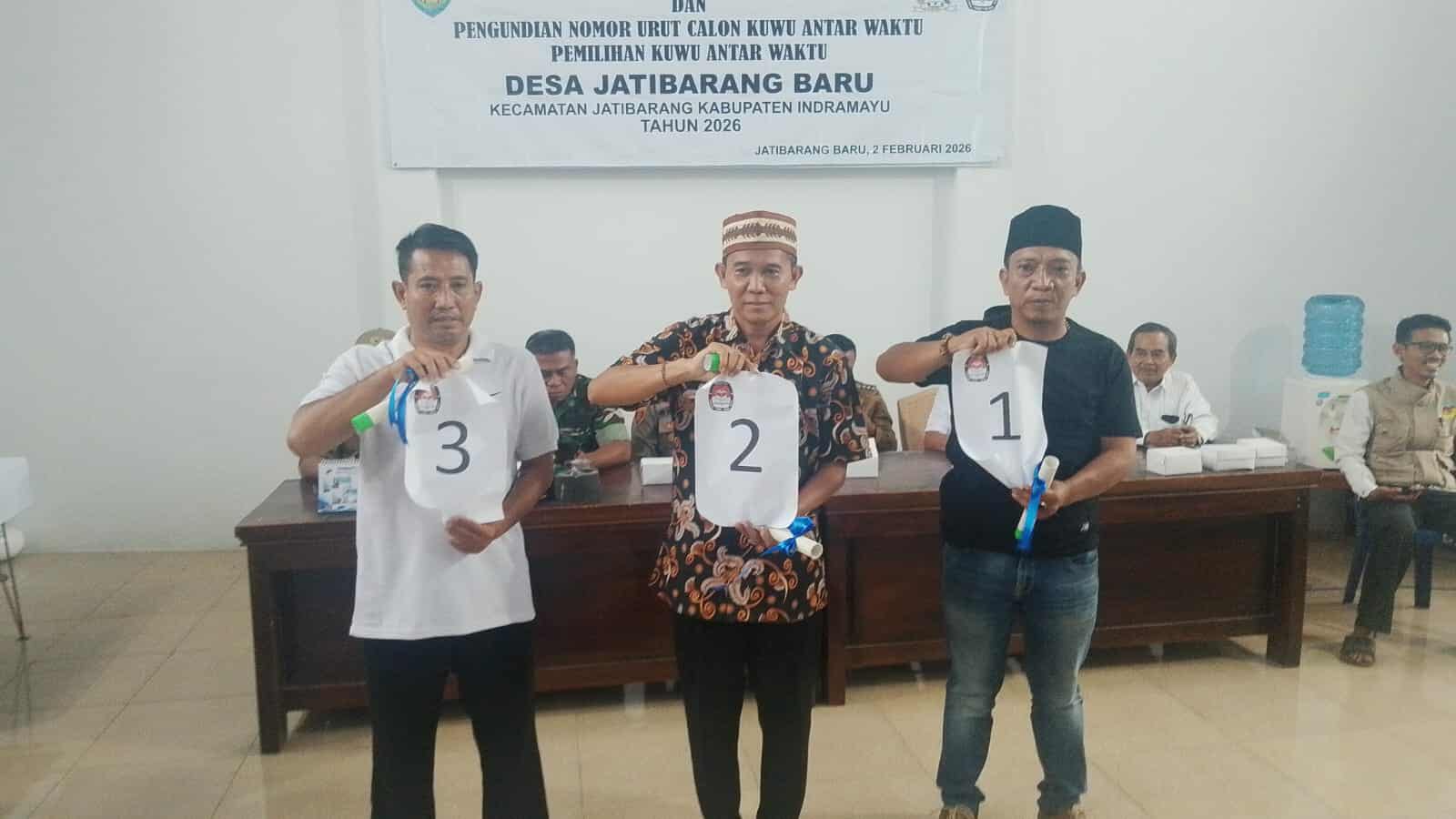 Antusiasme Warga Warnai Pengundian Nomor Urut Pilwu Antar Waktu Desa Jatibarang Baru