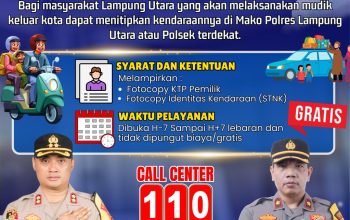 Bagi Masyarakat Yang  Akan Mudik , Polres Lampung Utara  Buka  Layanan  Penitipan  Barang  Gratis