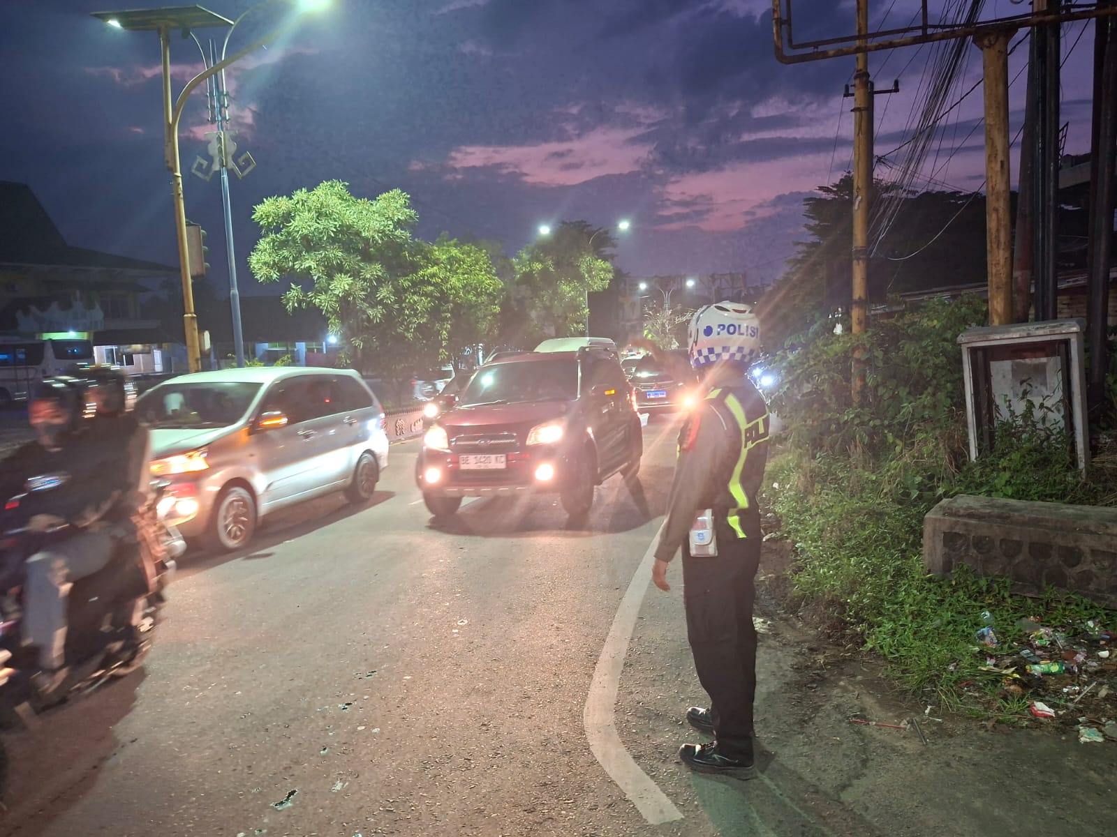 Polres Lampung Utara Siaga Atur Lalu-lintas Hinga Malam, Antisipasi Lonjakan Arus Balik