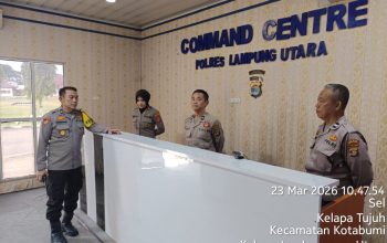 Personel  Callcenter  110 Polres Lampung Utara  AllOut Layani Masyarakat  Di Hari ke-3 Idulfitri  1447 H