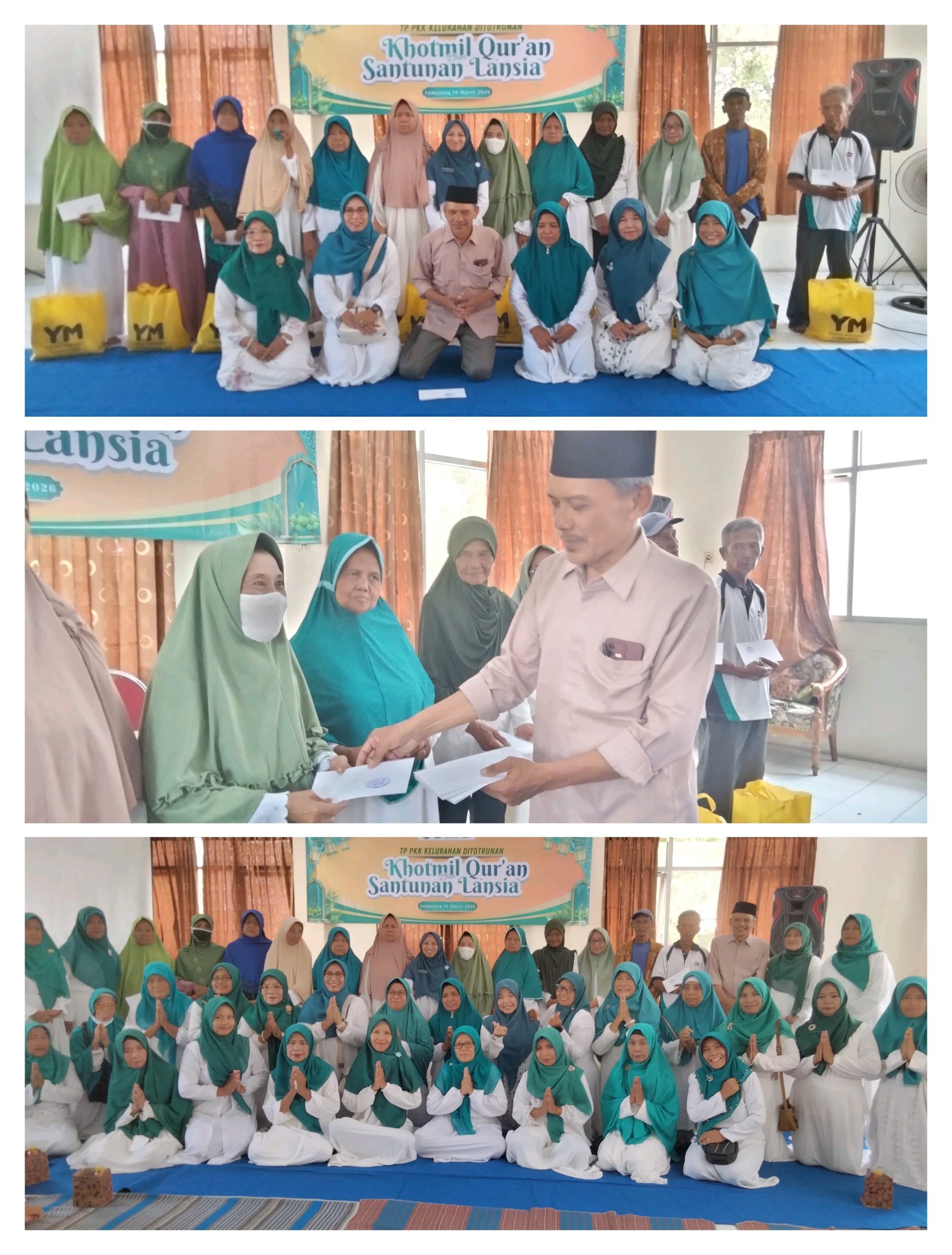Sinergi BKM Sidomakmur, PKK, dan Yatim Mandiri Santuni 18 Lansia Duafa di Bulan Ramadan