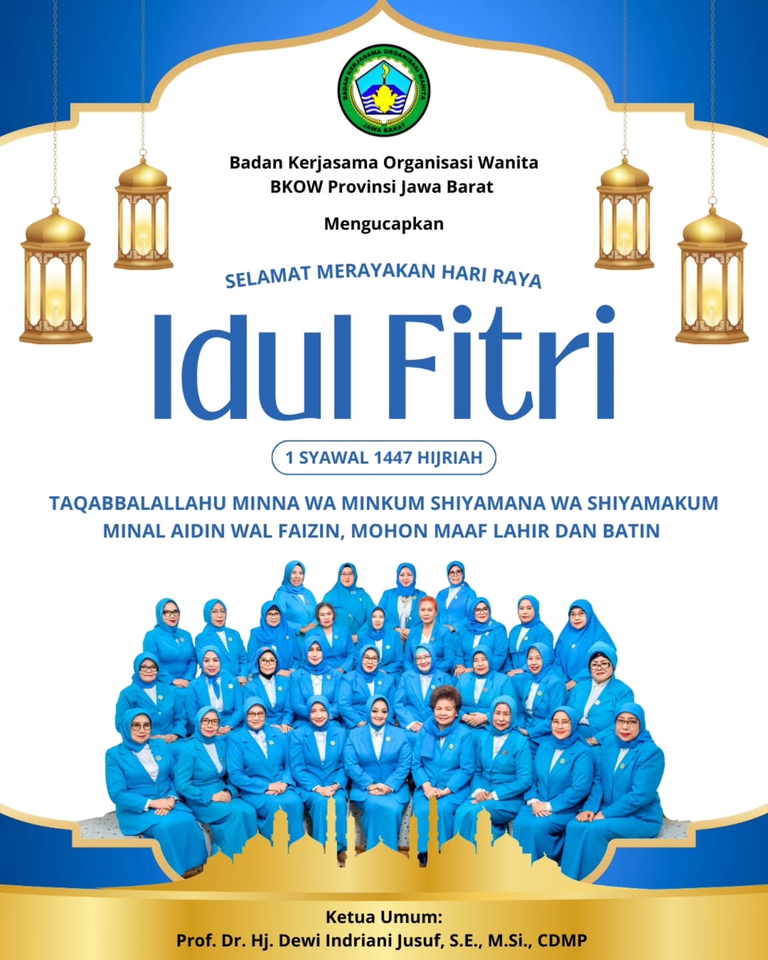 BKOW Provinsi Jawa Barat Sampaikan Ucapan Selamat Idul Fitri 1 Syawal 1447 H