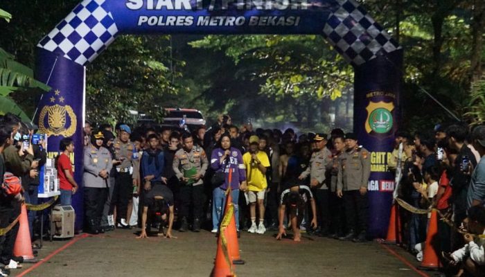 Polres Metro Bekasi Bangun Ruang Sehat dan Positif, Ratusan Anak Muda Kabupaten Bekasi Ikuti Night Run Cikarang Presisi 2026 