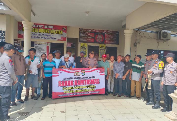 Apel Sabuk Kamtibmas, Polsek Abung Selatan Libatkan Warga Perkuat Keamanan Lingkungan