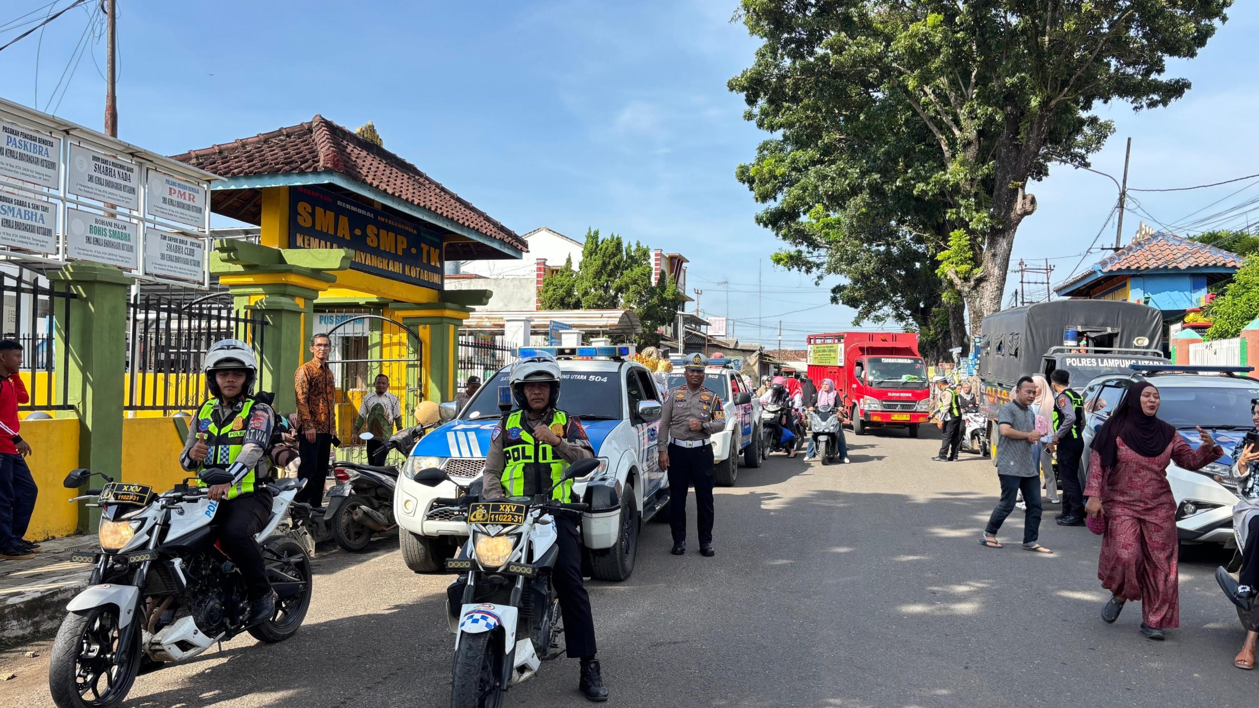 Satlantas Polres Lampung Utara Kawal Pawai TK Kemala Bhayangkari,Pastikan Lalu-lintas Aman Dan Tertib