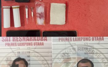 Ungkap Kasus Narkotika, Dua Pelaku  Dengan  Puluhan Paket Sabu Diamankan Sat Narkoba  Polres Lampung Utara