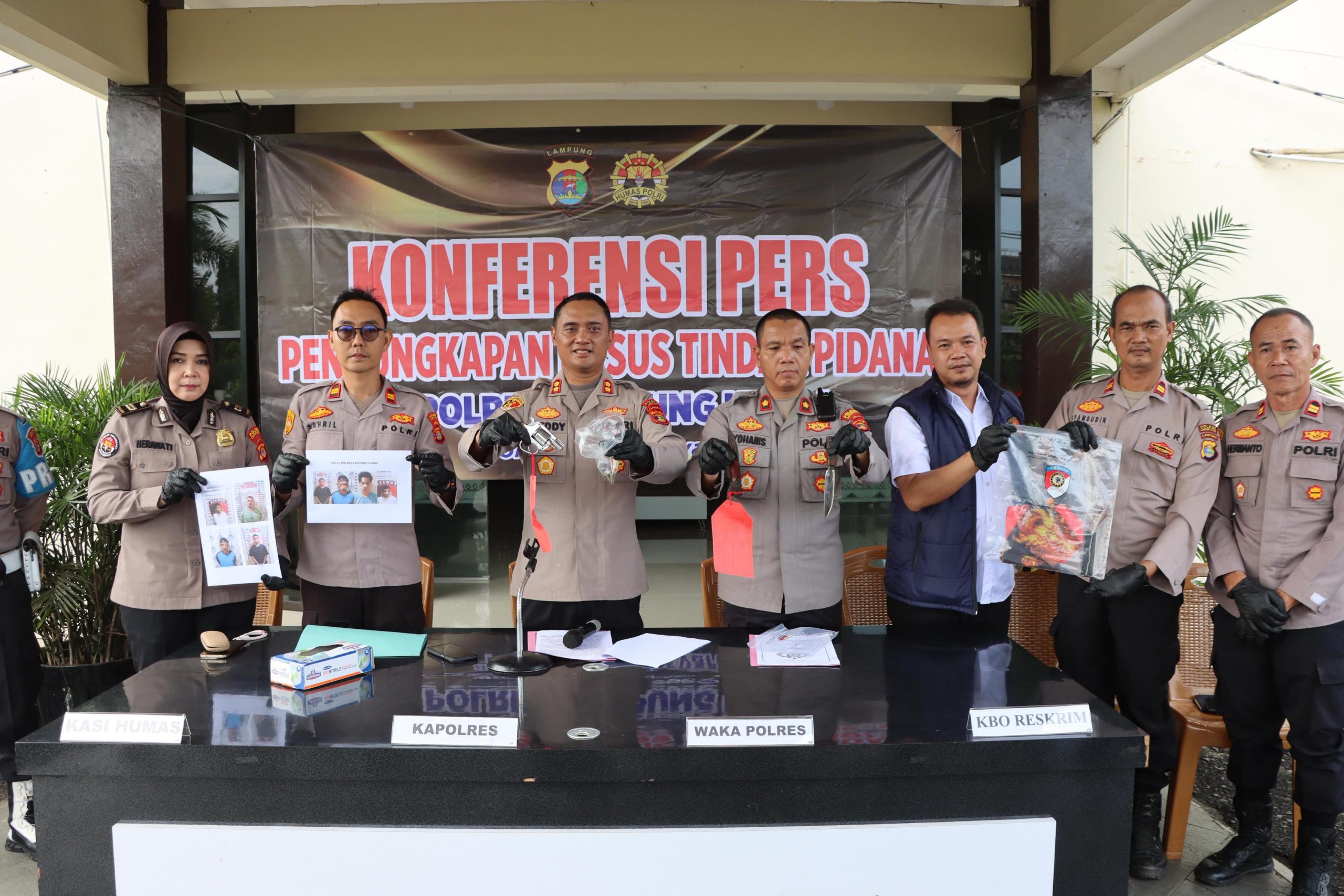 Polres Lampung Utara Ungkap 4 Kasus Kejahatan Dalam Sepekan,Pelaku Curanmor Bersenpi Viral Berhasil Ditangkap