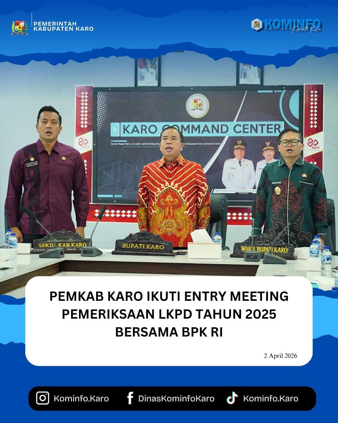 Pemkab Karo Ikuti Entry Meeting Pemeriksaan LKPD Tahun 2025 Bersama BPK RI